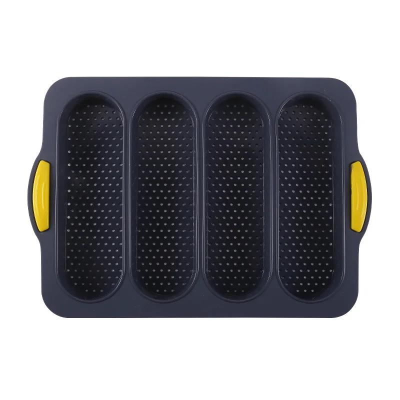 1PCS 4 Grids Silicone Mold French Bread Baking Mold Bread Baking Tray Nonstick Cake Baguette Mold Pans Bread Baking Tools