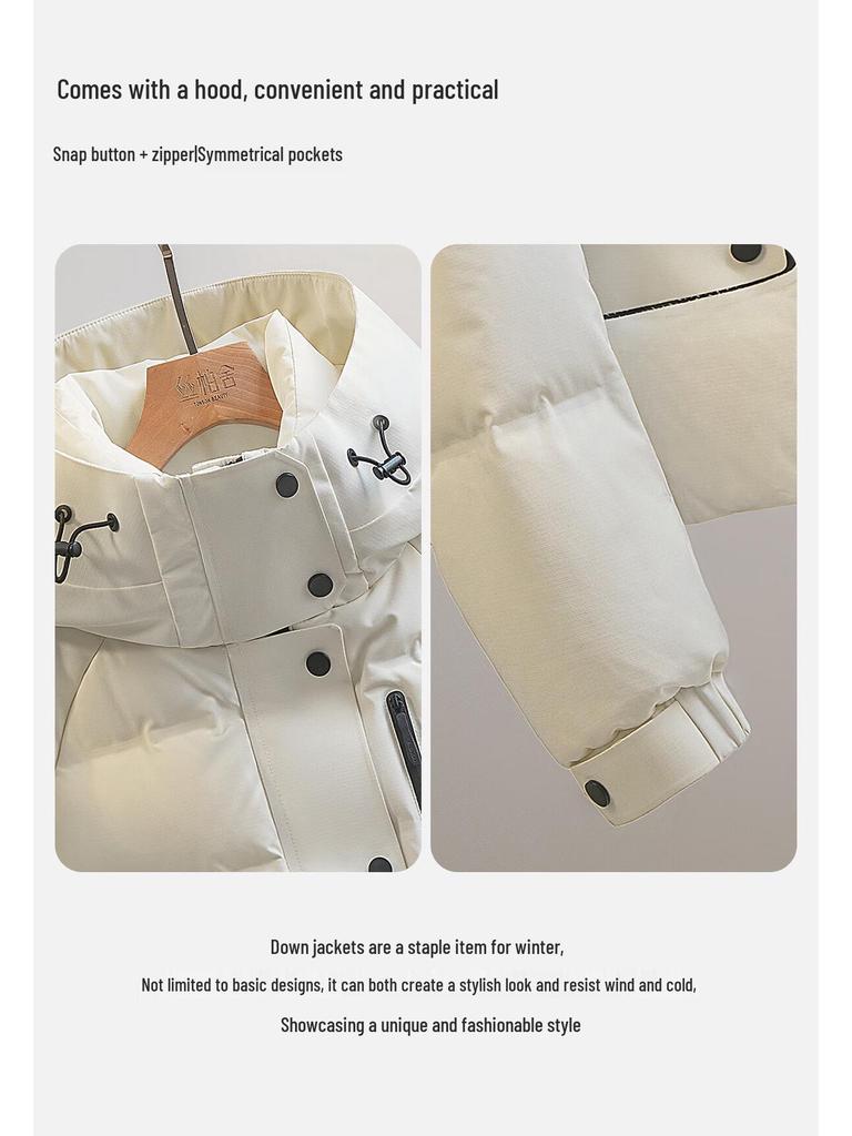 SylviaShe Women's Hooded 90% Duck Down Loose Jacket