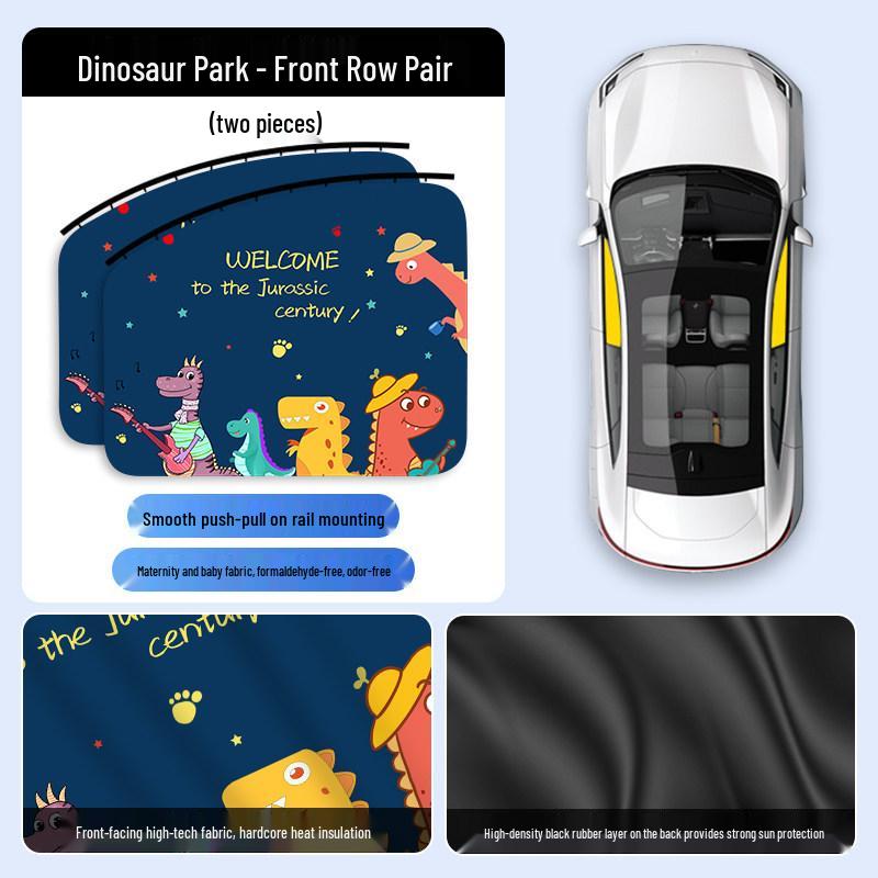 Car Sunshade Track Window Curtain - Interior Sun Protection & Privacy Blackout for Baby Stroller Side Windows