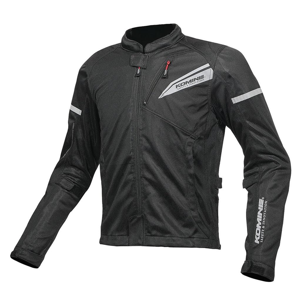 KOMINE 1219 Motorcycle Protective Full Mesh Jacket for Spring and CE Level 2 Mesh Solid Size M JK-140 Summer, Material, Black, (2007-140)