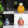 Natural Crystal Resin Pineapple Figurine With Lucky Symbol For Office Desk Decor Gift For Friends