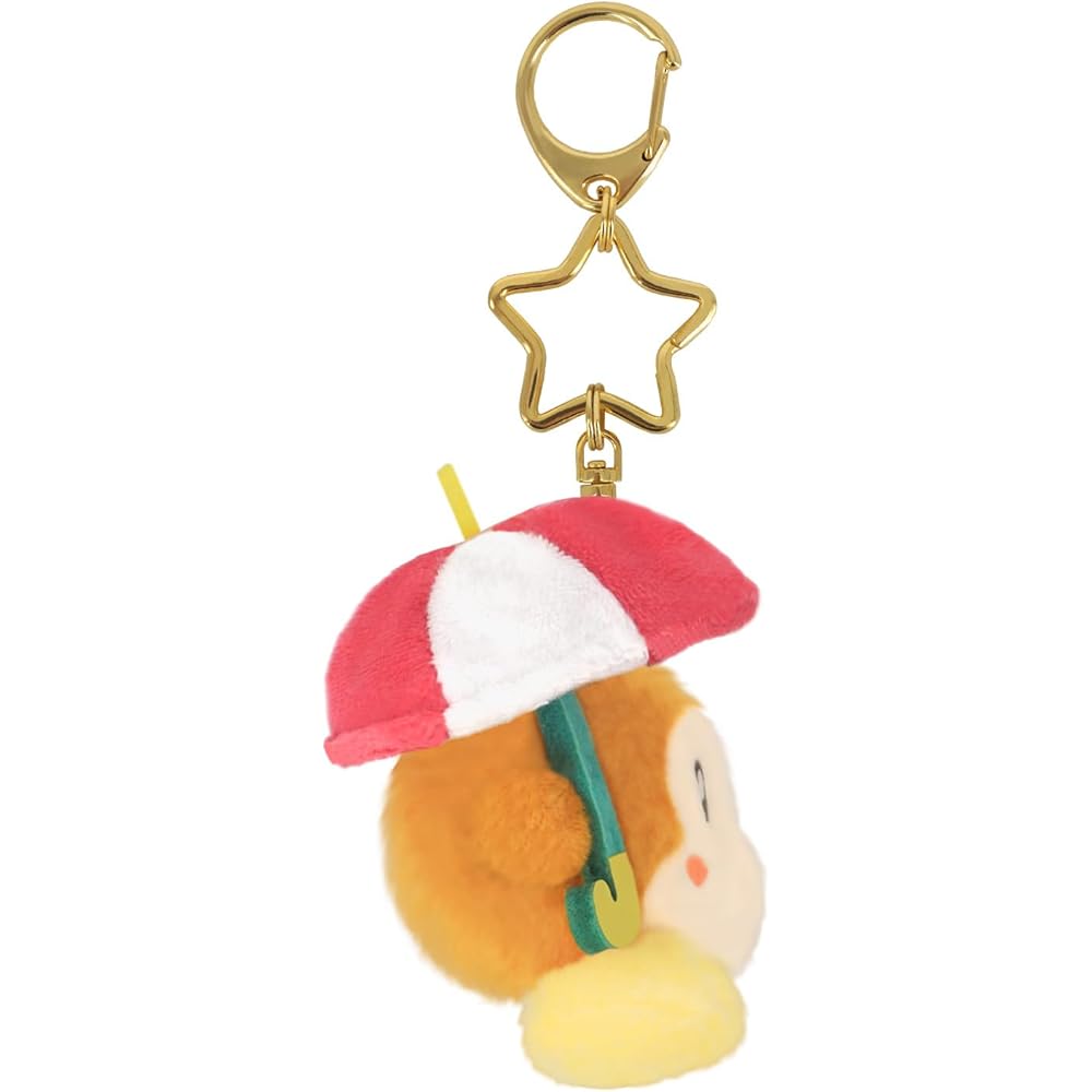 San-ei Trading Kirby Mini Plush Mascot Keychain with Parasol Design