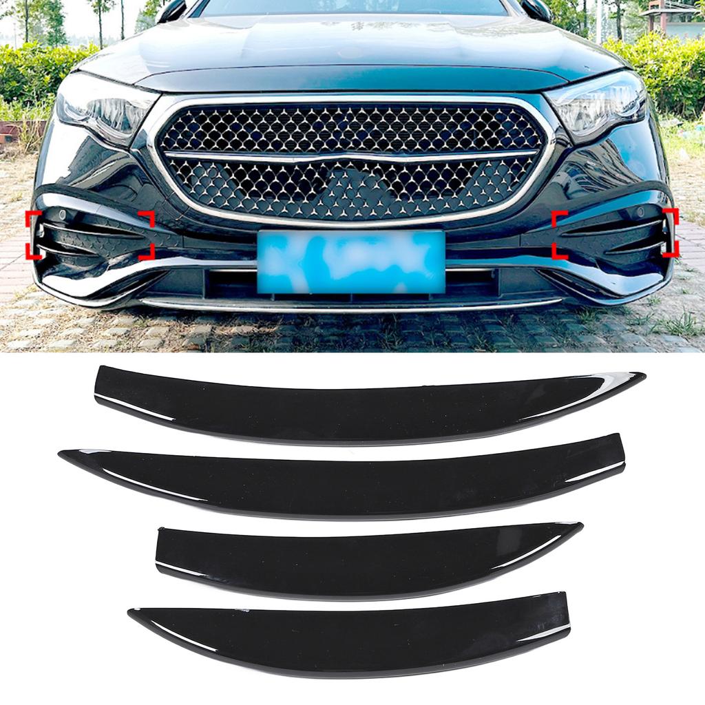 1 Pair Front Bumper Splitter Grille Trim Stylish Look Spoiler Diffuser Grille Trim Strip Replacement for   E‑Class W214  ‑Line 2024 and Later