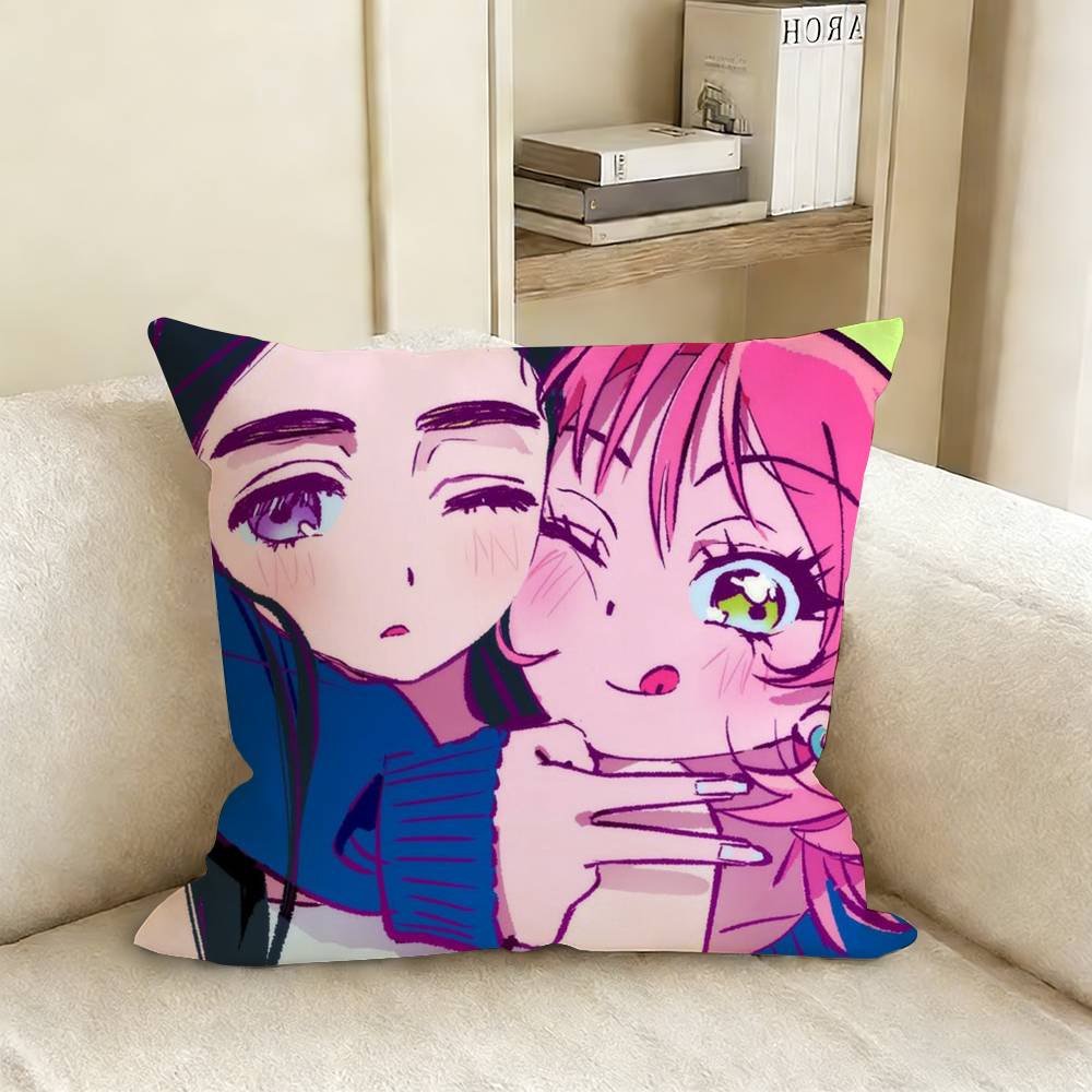 Mizi And Sua Anime Alien StageS Various Sizes Square Pillow Case For Car Home Bedchamber Decor
