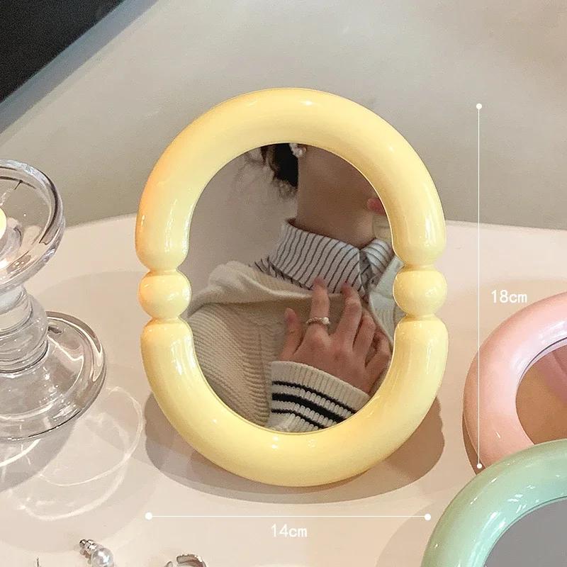 Irregular Pink Decorative Wall Mirror Korean Style Wall Mounted Mirror Makeup Mirror for Dormitory Desktop Room Decor Wholesale