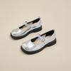 Spring new fashion square head flat-soled single shoes femininity shallow mouth one-word buckle Mary Jane shoes