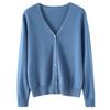 Autumn Winter Casual Fashion Solid Color V-neck Cardigan Coat Women All-match Bottomed Knitting Top