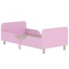 Struttura Letto per Bambini, Struttura Letto Singolo per Bambini, Sponda di Sicurezza, Letto Piccolo per Cameretta, MDF, senza Materasso, Rosa
