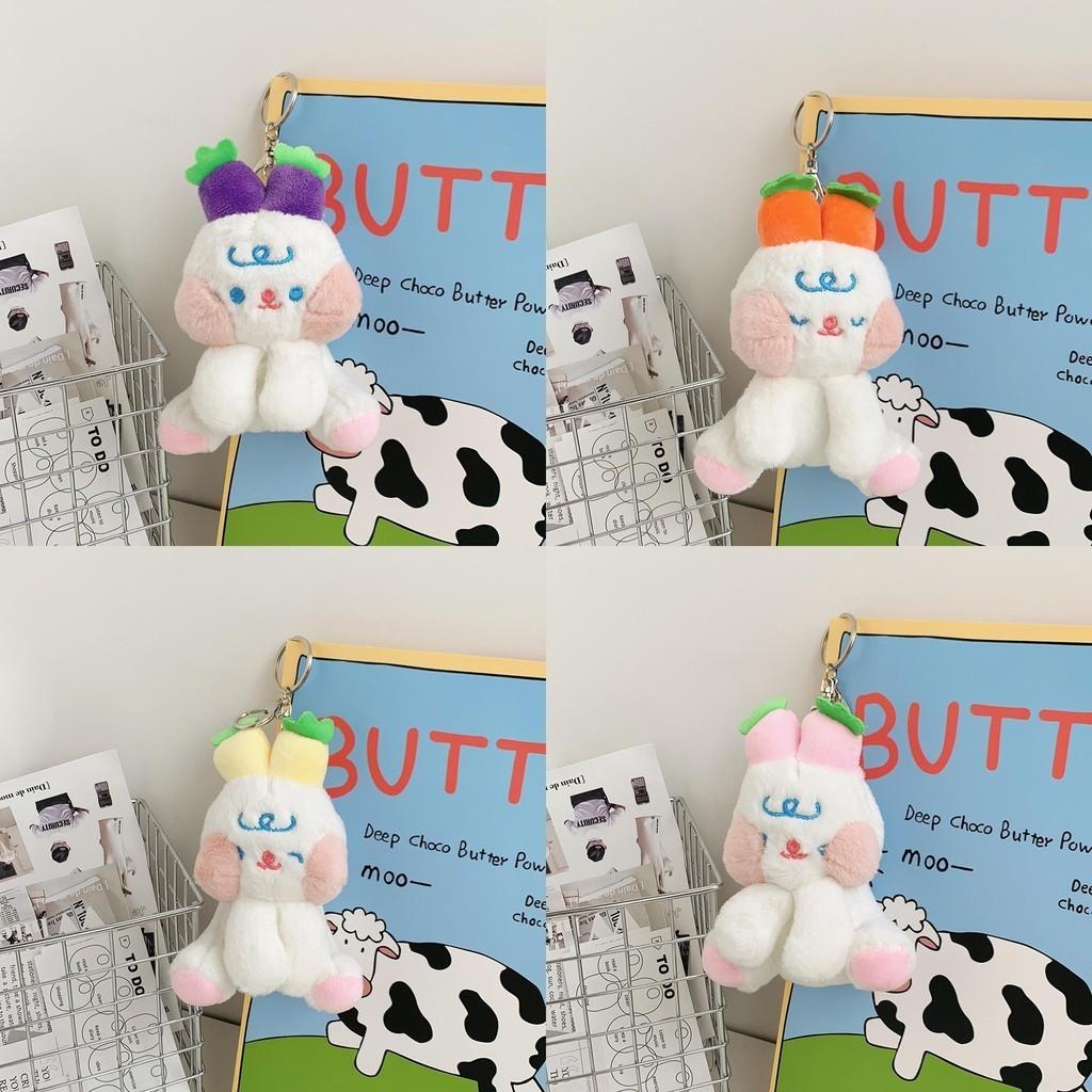 Adorable Carrot Bunny Plush Keychain With Pp Cotton Filling And Short Plush