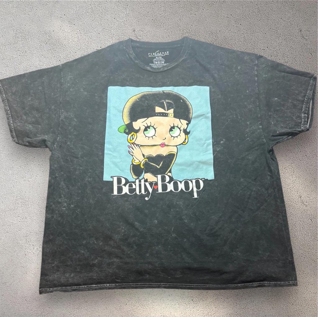 Betty Boop Graphic Tee Unisex XL Oversized Acid Wash Cute Streetwear
