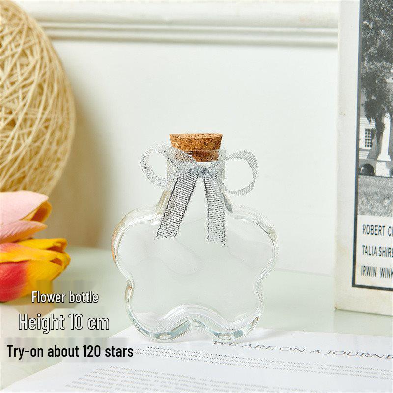 Creative Glass Bottle with Sand, Shells, Lucky Stars, Paper Cranes, and Rainbow Pentagrams