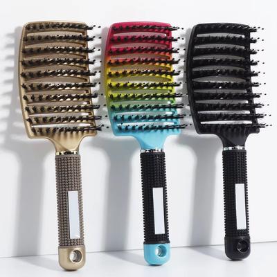 Detangling Hair Brush Bristle&Nylon Women Wet Massage Comb Curly Hairdressing Salon Styling Tools Special for Real Hair Wigs
