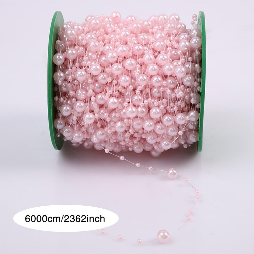 60CM Fishing Line Artificial Pearls Beads Chain Garland Flowers Wedding Christmas Party Decoration DIY Jewelry Accessory