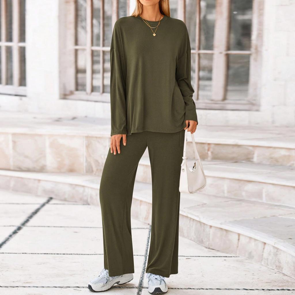 Dwuczęściowe zestawy dla kobiet Casualowe luźne koszule z długim rękawem i szorty ze sznurkiem z wysokim stanem Dres Jesienne stylizacje