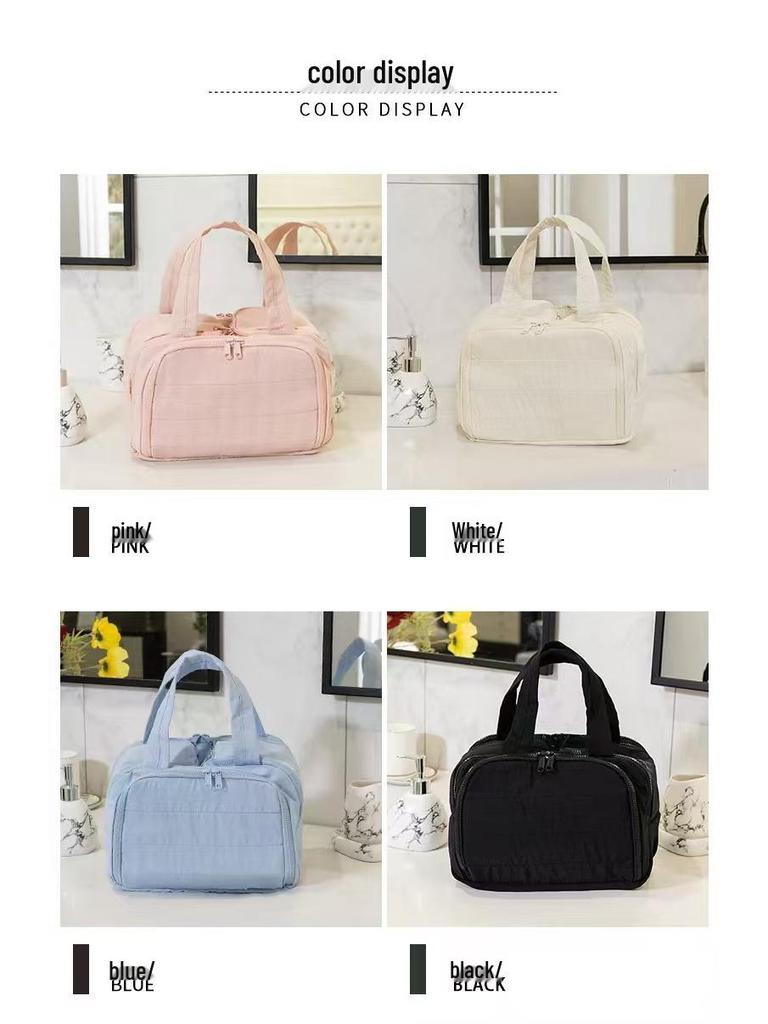 Waterproof Lightweight Partitioned Travel Makeup Bag - Large Capacity Portable Handheld Toiletry Organizer