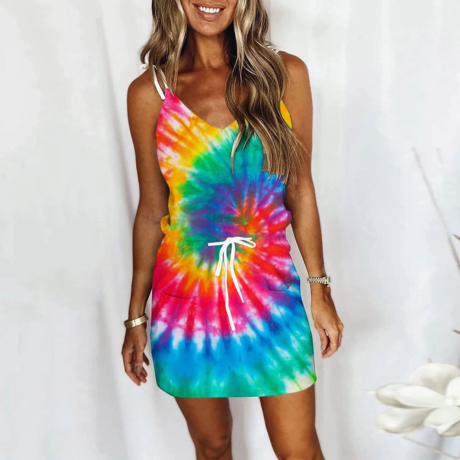 

Женское летнее свободное платье на бретельках без рукавов в полоску с карманом и V-образным вырезом, платье-майка XXL синий