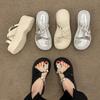 Rhinestone cover toe cool slippers women wear in summer 2025 new fairy wind heightened thick-soled beach with skirt sandals