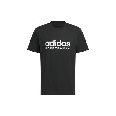 adidas Bawełniany T-shirt Unisex z nadrukowanym logo na okrągłym dekolcie, Casualowy, Czarny JI9069