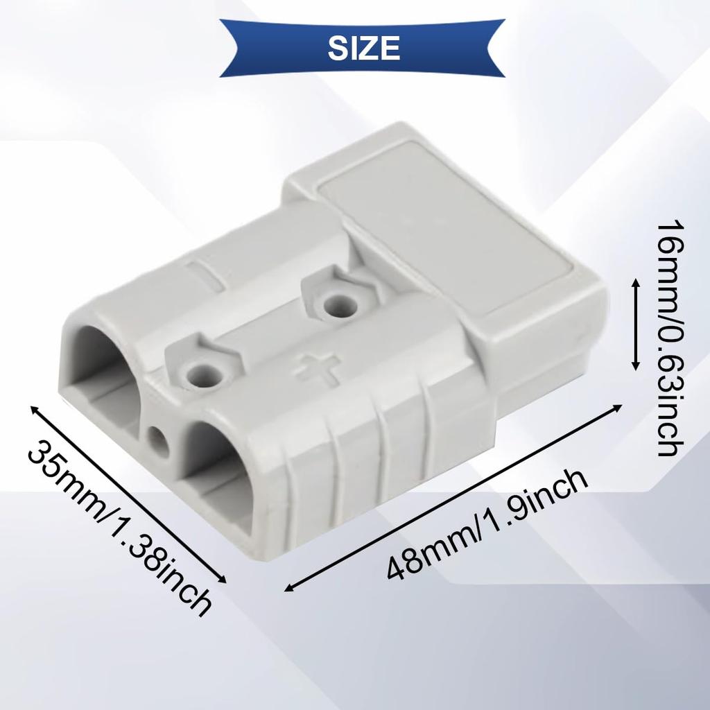 Xiatiaosann 4Pcs 50A Battery Connector Quick Connect/Disconnect 600V 6 12
