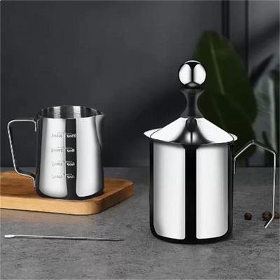 304 Stainless Steel Dual-Layer Milk Frother for Coffee