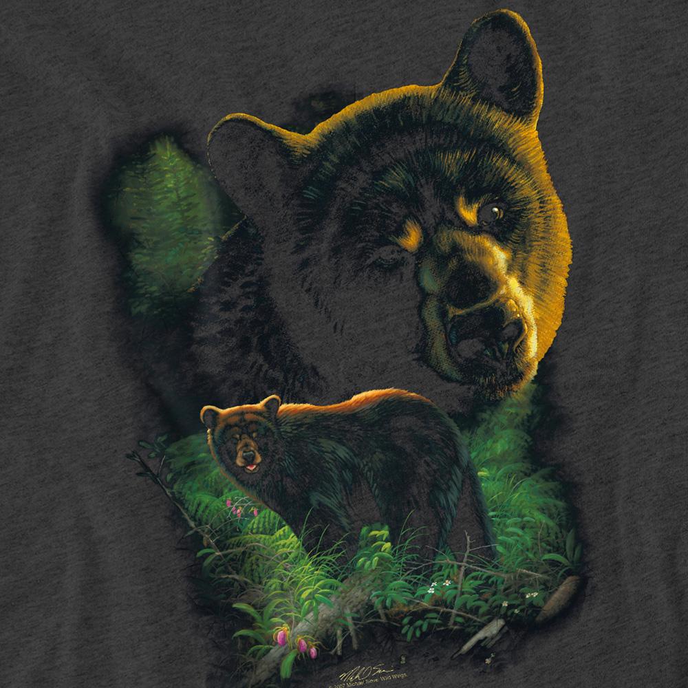 Wild Wings Unisex Adult Wildlife Black Bears T-Shirt