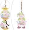 Easter Wooden Gnome Hanging Ornaments Spring Slices Ornaments Wooden Decoration With Rope For Easter Valentine's Day Decorations (2D)