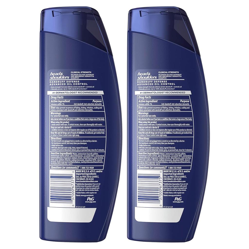 Head & Shoulders Clinical Strength Dandruff Defense Advanced Oil Control Shampoo 2pcs 800ml