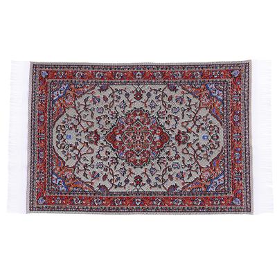 1:12 Dollhouse Miniature Embroidered Carpet Woven Floral Rug Floor Coverings