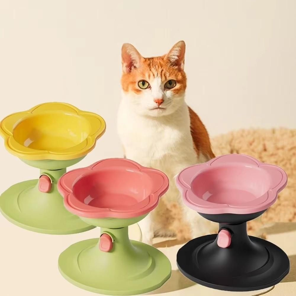 Large Capacity Ceramic Cat Bowl Flower Dog Bowls Durable Pet High Foot Bowl Pet Feeding