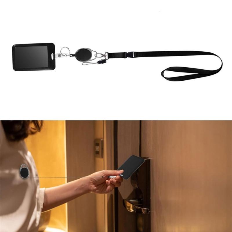 Retractable Lanyard with Card Holder Water Resistant Identity Card Badge Holder with Lanyard Retractable Badge Reel Clip