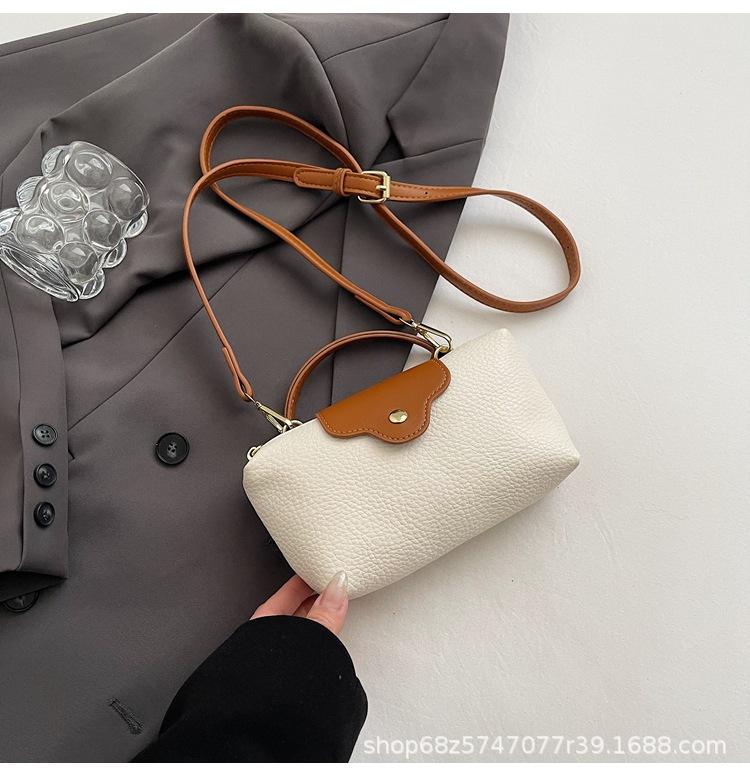 European and American new niche design, contrasting pebble pattern handbag, temperament, versatile casual crossbody coin purse for women