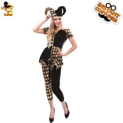 Halloween Adult Women's Playing Cards Clown Costume Cosplay Party Stage Performance Costume Distribution