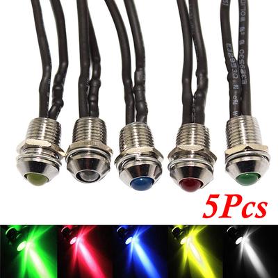 5ks Car Boat DC12V LED Indikační světlo Pilot Dash Panel Výstražná kontrolka