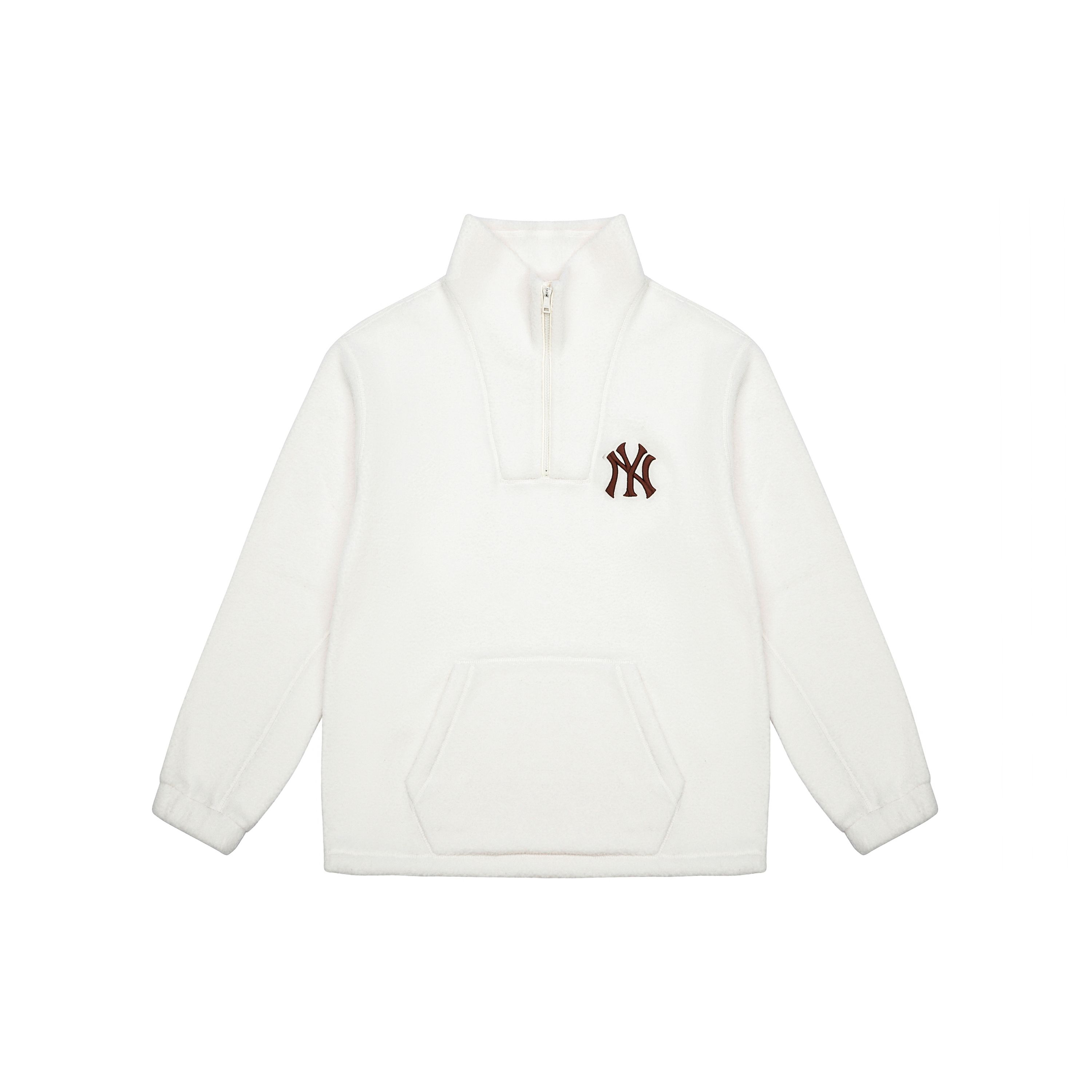 MLB New York Yankees Lamswol Pullover Opstaande Kraag Hoge Hals Sweatshirt Unisex sweatshirt Crème 3AMTF5216-50CRS S white