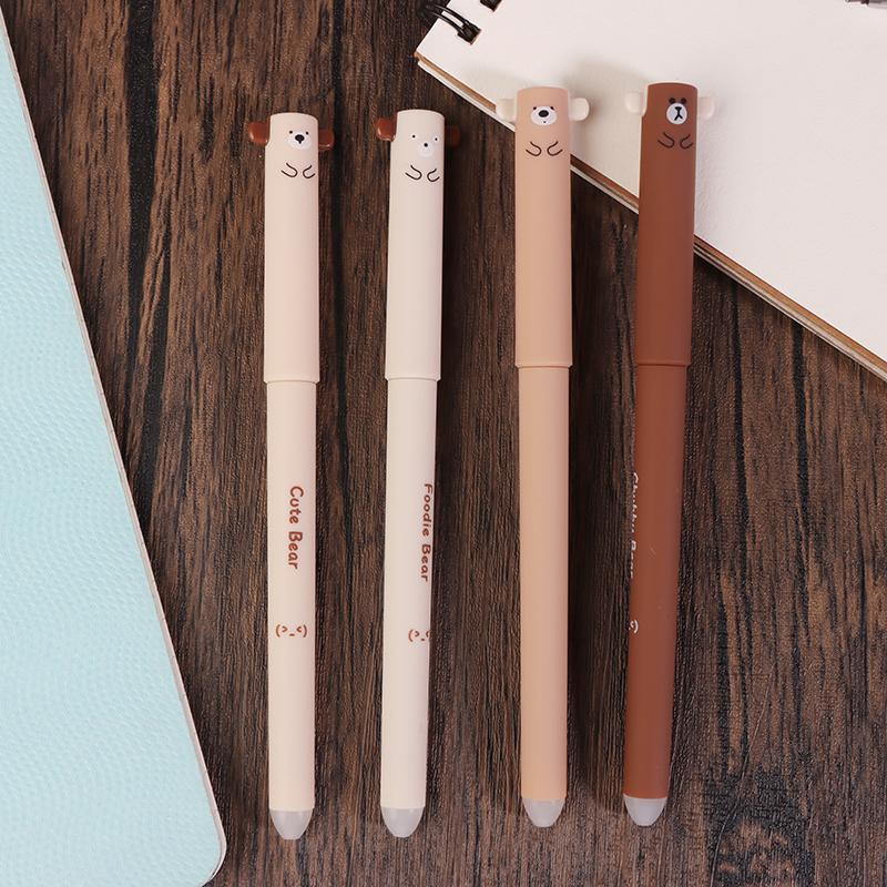 

1Набір Мультяшний Ведмідь Гумка Гелева Ручка Набір Стрижнів 0,5 мм Синій Чорний Миюча Ручка Школа Офіс Каваї Канцелярське приладдя