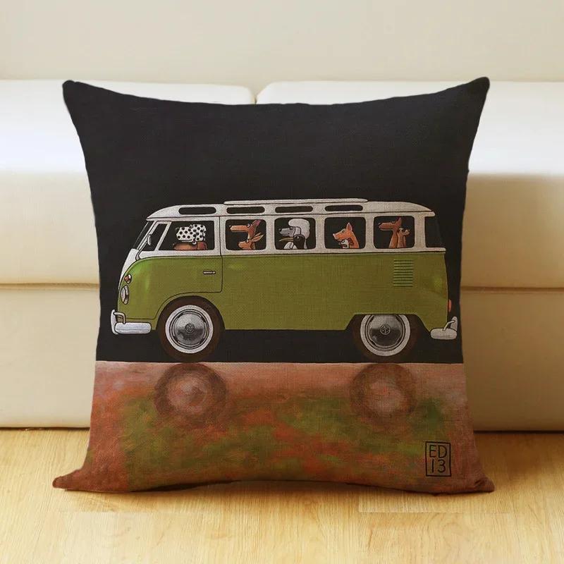 Cartoon Dog Pet Animal Print Sofa Cushion Cover Pillowcase Home Decor Party Car Bedding