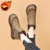 Plus Warm Padded Women's Snow Boots Elegant With Low Heels No Slipery Plush on Slip Hot Large Size Boot Pu 39 Goth Ladies Shoes