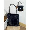 Spring New Korean Style Floral Double-Sided Shoulder Bag for Women Fresh Travel Canvas Tote Handbag