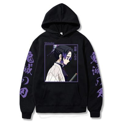 Hot Sale Japan Anime Hoodies Demon Slayer Printed Hoodie Shinobu Kochou Sweatshirts Kimetsu No Yaiba Pullover Male Streetwear Unisex Tops