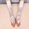 49CM Women Gloves Satin Long Fingerless Gloves New Hook Finger Gloves  Wedding Bride