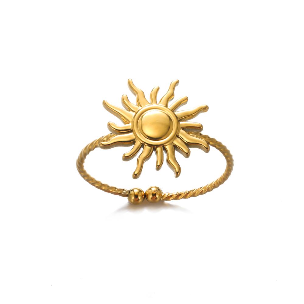 White Zircon Flower Leaf Shape Stainless Steel Rings For Women Adjustable Aesthetic Wedding Ring Light Luxury Female Jewelry BFF