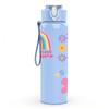 1PC Rainbow Sun Flower Cute Pastel Print 750ml Color Plastic Sports Water Bottle Leakproof Flip Straw Lid Suitable for Sports Office Home Use