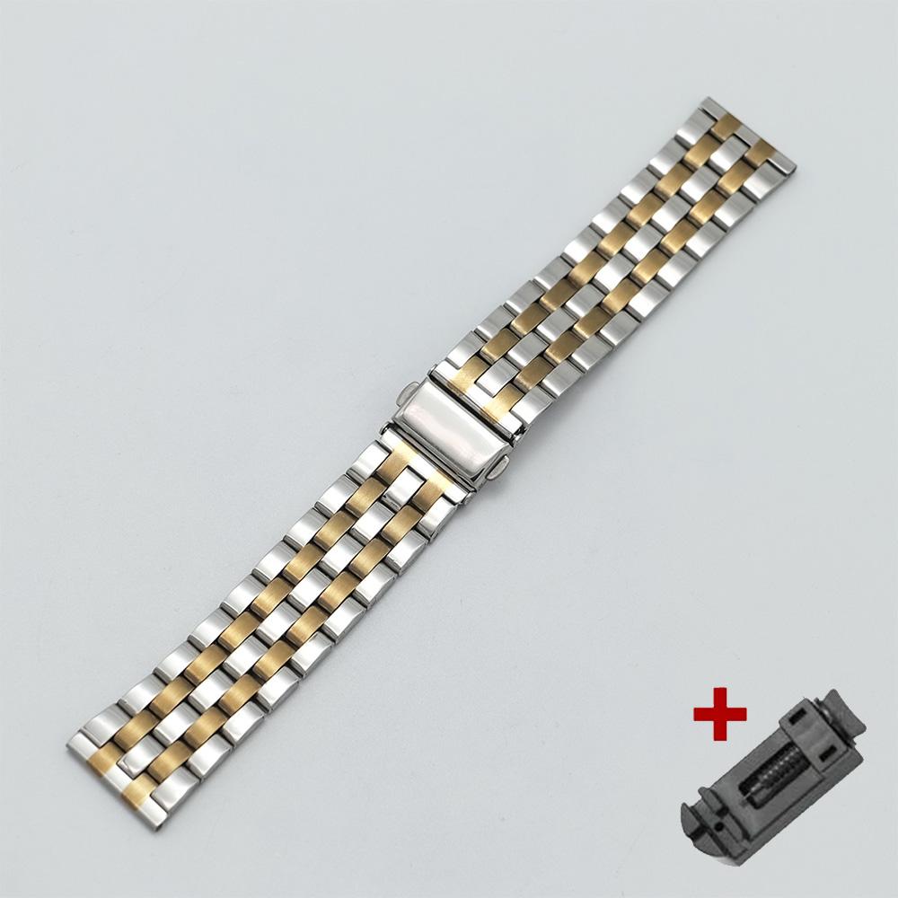 Stainless Steel Watchband Metal Watch Band Premium Solid Polished Bracelet Straps Curved End 24mm 23mm 22mm 21mm 20mm 19mm 18mm