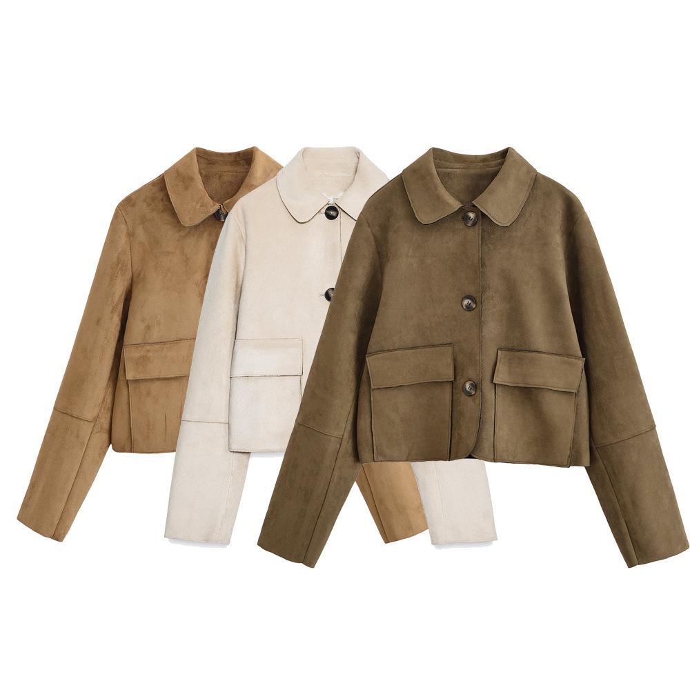 Autumn and Winter New European and American Cross-border Women's Clothing Street Fashion Casual Suede Jacket W09 11560