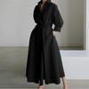 Plus Size Commuter Fashion Neck Lining Nine Minute Sleeve Loose Hem Dresses