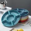 Durable Plastic Food Storage Tray Reusable Flower Shape Snack Container Plate 5-Compartment Divided Dinner Plate Household Use