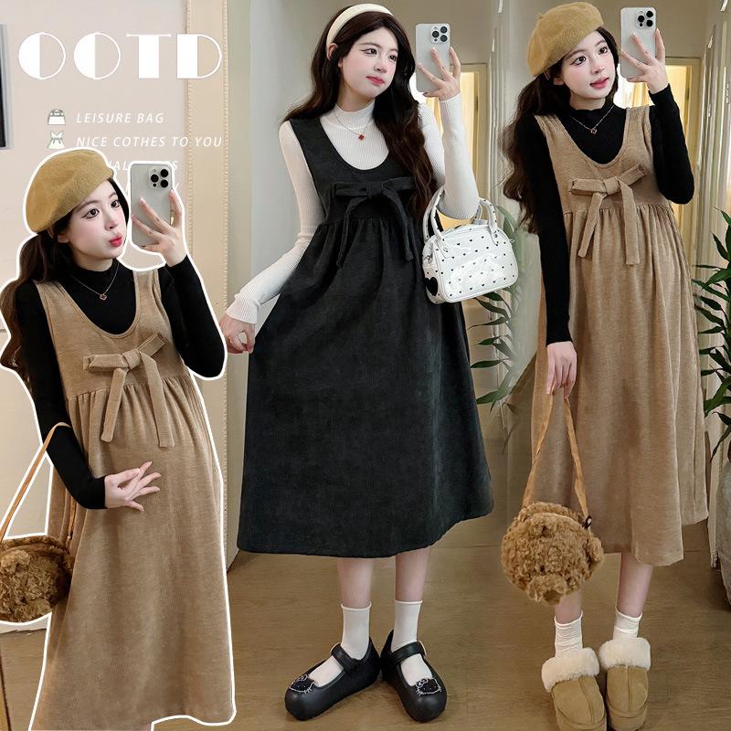 Maternity Chenille Vest & Dress Set for Autumn/Winter L