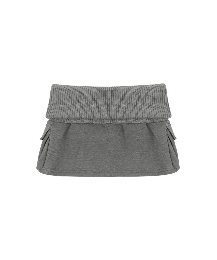 Sailpeulei Folded Knit Skirt Shorts / Charcoal
