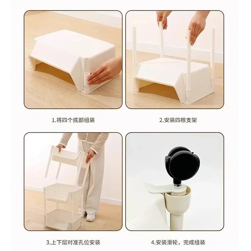 Nouveau Chariot de Rangement de Cuisine Étagère Meuble de Rangement Fente Salle de Bain Salon Organisateur Maison Étagère Angle de Cuisine Étroit