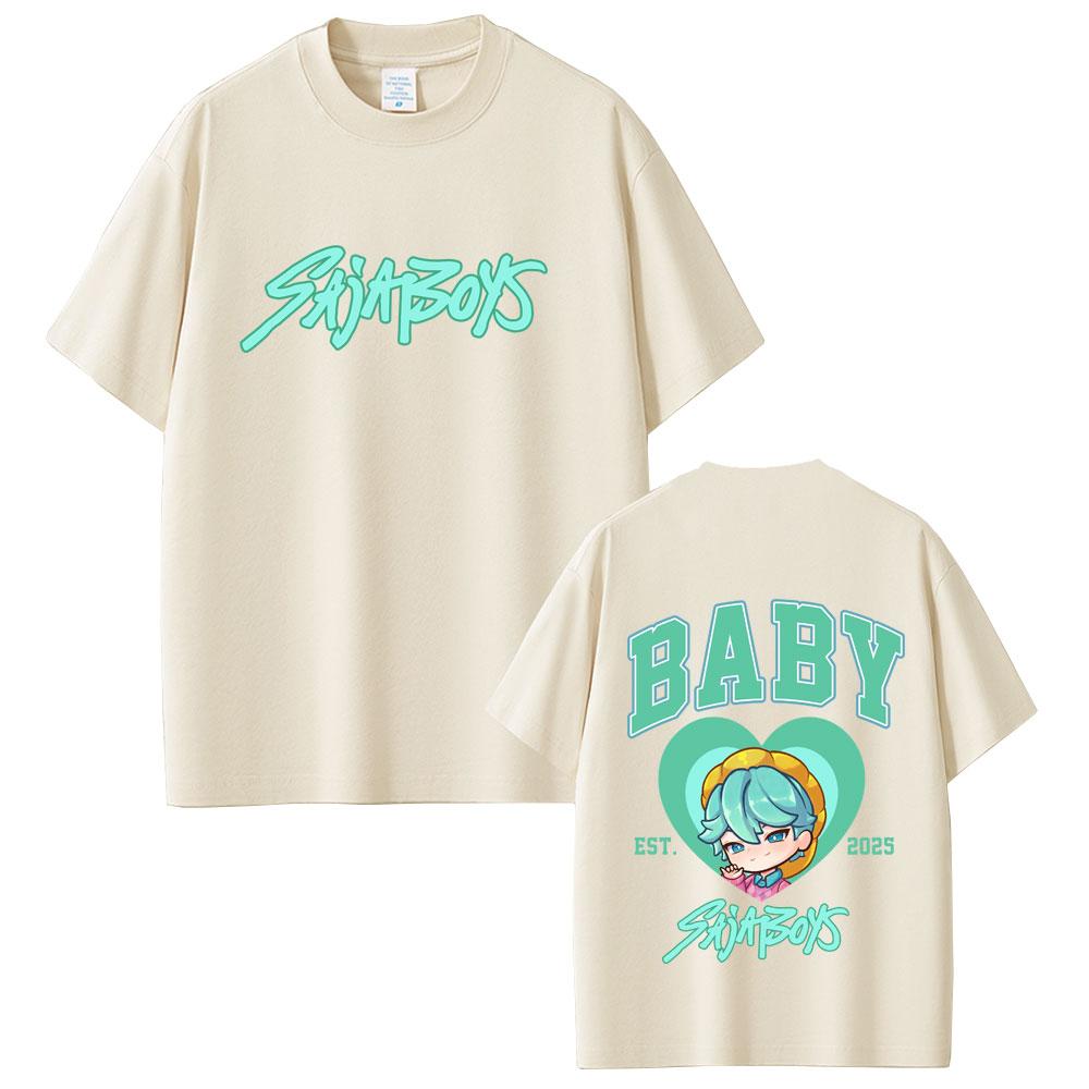 Film Kpop Dämonenjäger Saja Boys Doppelseitiger Druck T-Shirt Männer Frauen Kleidung Mode Cartoon Trend Übergroße Streetwear Oberteile